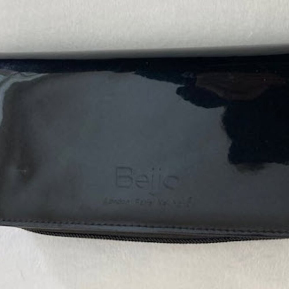 Brand New Beijo Black Patent Looking Zip-Around Wallet